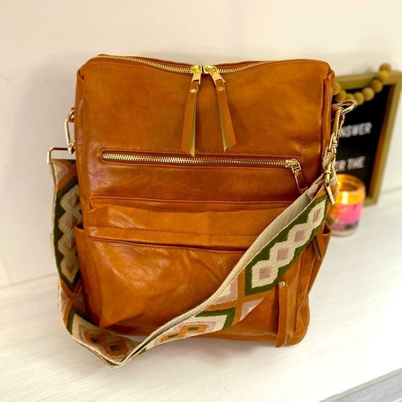 BRAND NEW! Olive-Brown Geo Crossbody Strap💚💗 ~BAG NOT INCLUDED!~ - Picture 6 of 7